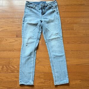 Cosmic Blue Love Light Blue lightly distressed Jeans